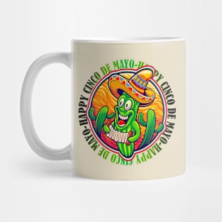 Happy Cinco de Mayo Mexican Fiesta Funny Cactus wearing sombrero Mexican Hat Mug